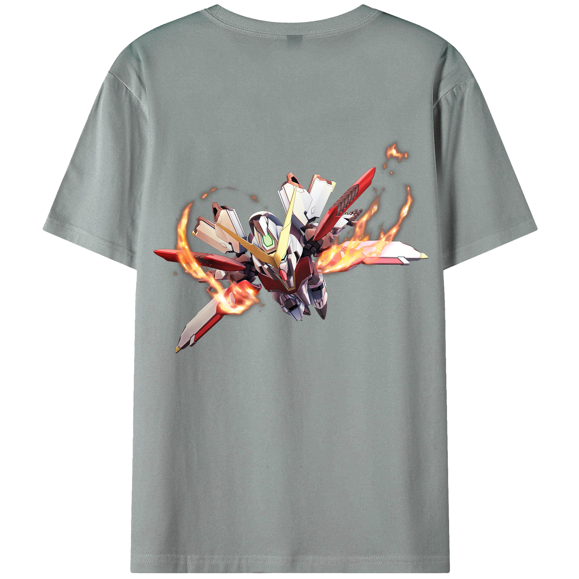 （画像用） 機動戦士ガンダム Mobile Suit Gundam 綿100％ メンズ半袖Tシャツ（バックプリント） 通気性